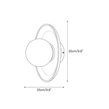 Aosta Disc Alabaster Wall Sconce – detail 3 — Dimension drawings 1