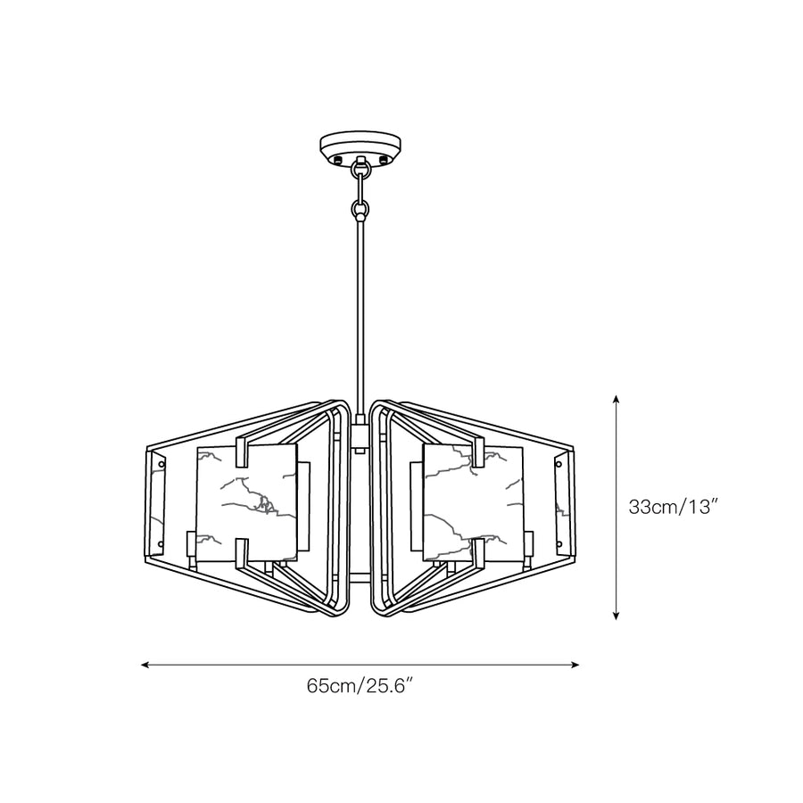 Appareil Alabaster Chandelier – detail 4 — Dimension drawings 2