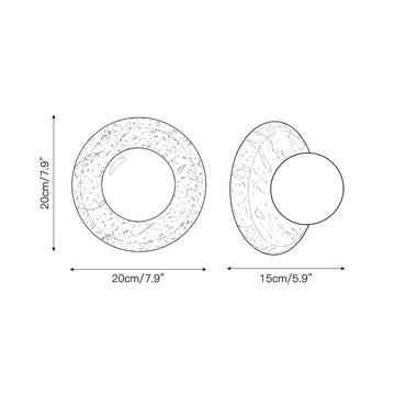 Apricity Travertine Wall Lamp – detail 3 — Dimension drawings 1
