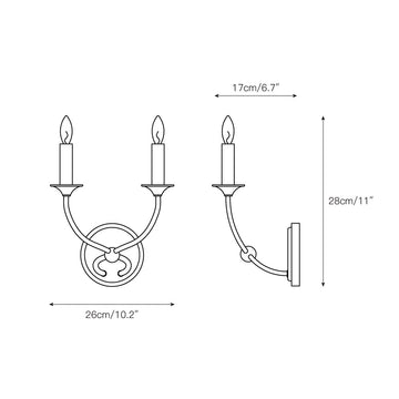 Arabella Wall Lamp – detail 3 — Dimension drawings 1