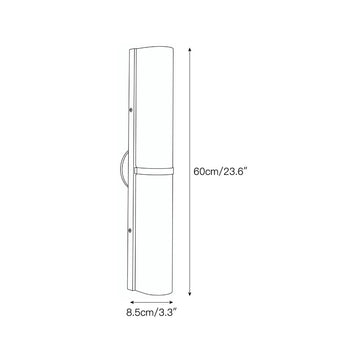 Arched Alabaster Tube Wall Sconce – detail 4 — Dimension drawings 2