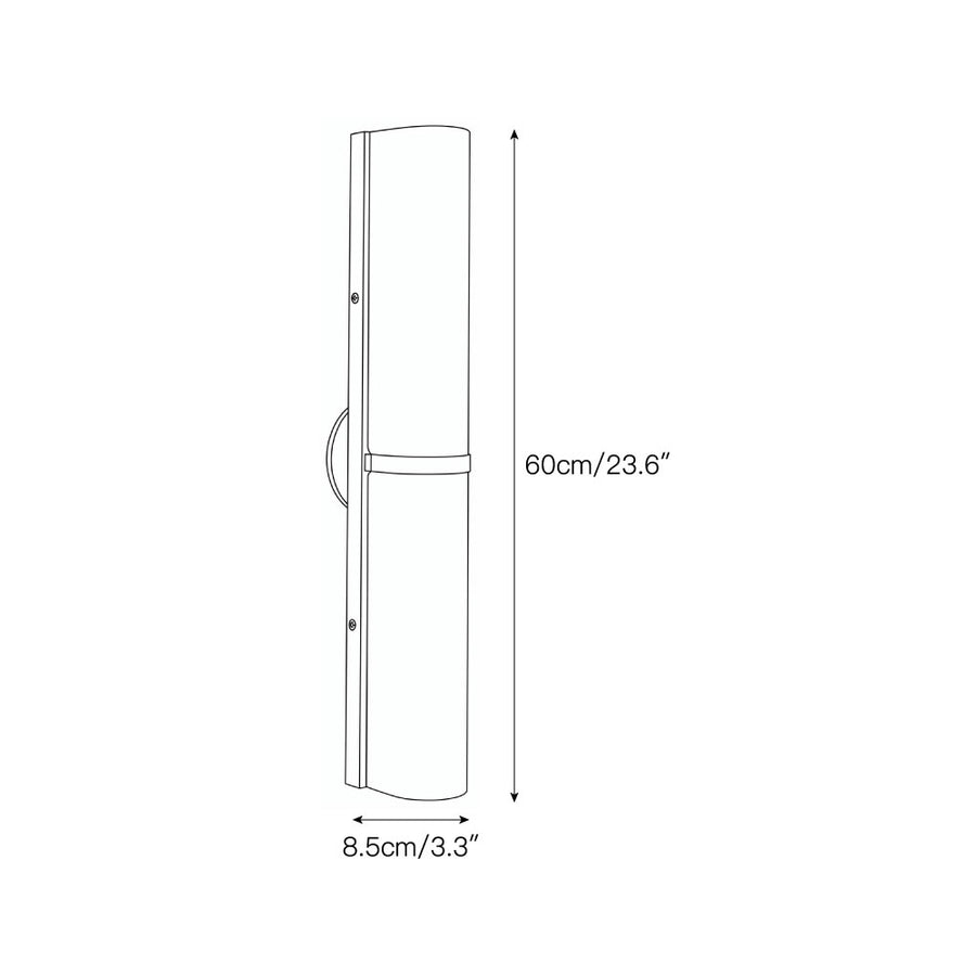 Arched Alabaster Tube Wall Sconce – detail 4 — Dimension drawings 2