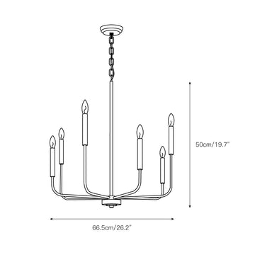 Arlin Candle Chandelier – detail 4 — Dimension drawings 1