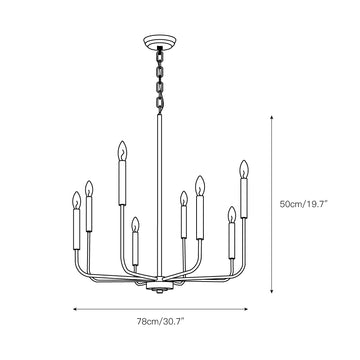 Arlin Candle Chandelier – detail 5 — Dimension drawings 2