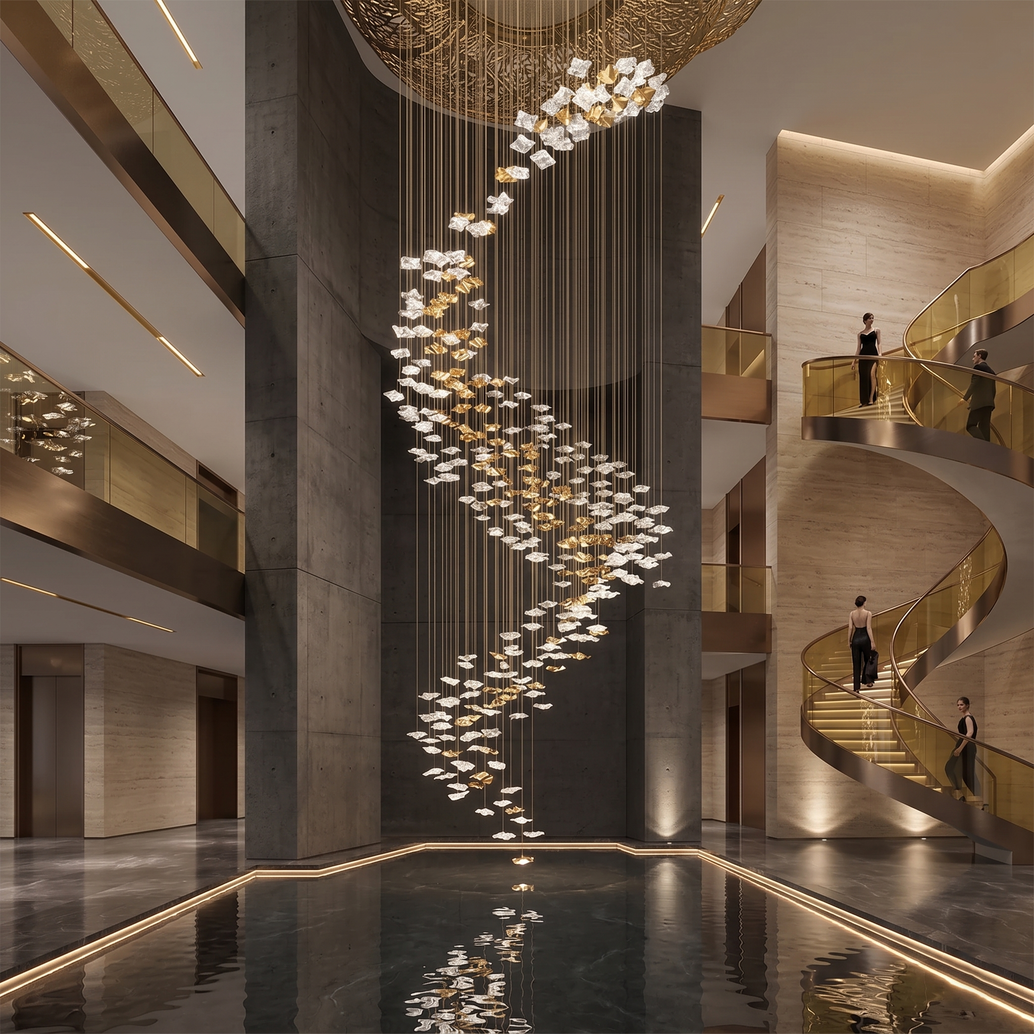 Tidal Art Glass Chandelier