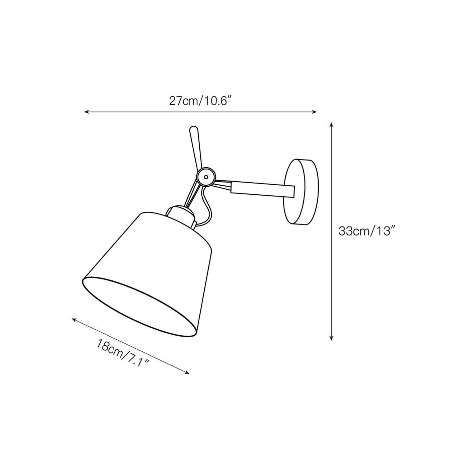Costanza Arm Wall Lamp – detail 3 — Dimension drawings 1