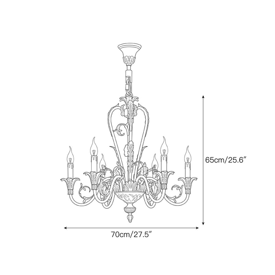 Arundel Open Cage Chandelier – detail 3 — Dimension drawings 1