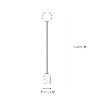 Aseneth Travertine Floor Lamp – detail 3 — Dimension drawings 1