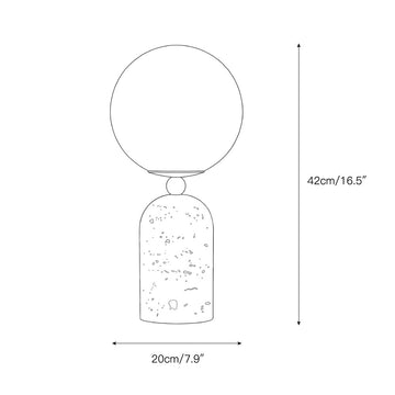 Aseneth Travertine Table Lamp – detail 3 — Dimension drawings 1