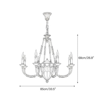 Ashford Brass Chandelier – detail 4 — Dimension drawings 2