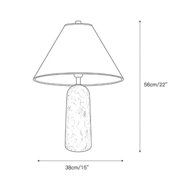 Astere Travertine Table Lamp – detail 3 — Dimension drawings 1