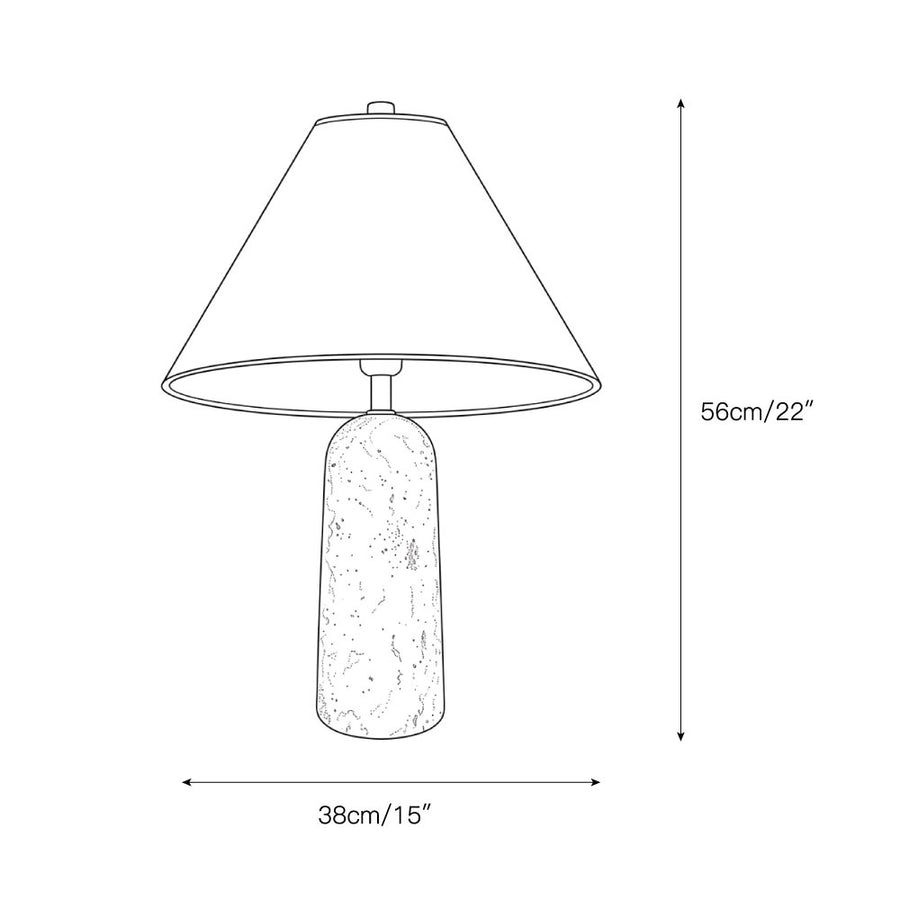 Astere Travertine Table Lamp – detail 3 — Dimension drawings 1