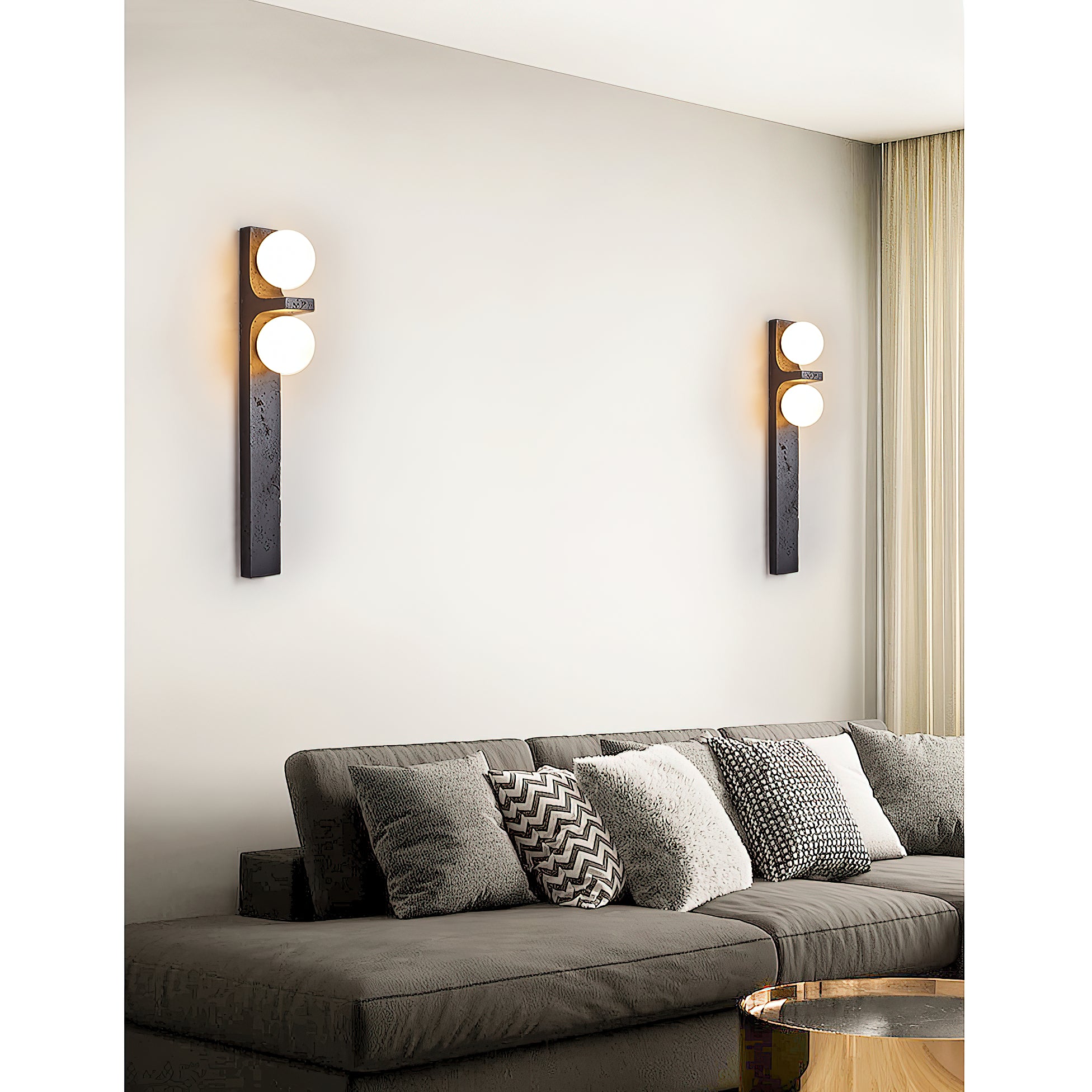 Asymmetrical Travertine Wall Sconce