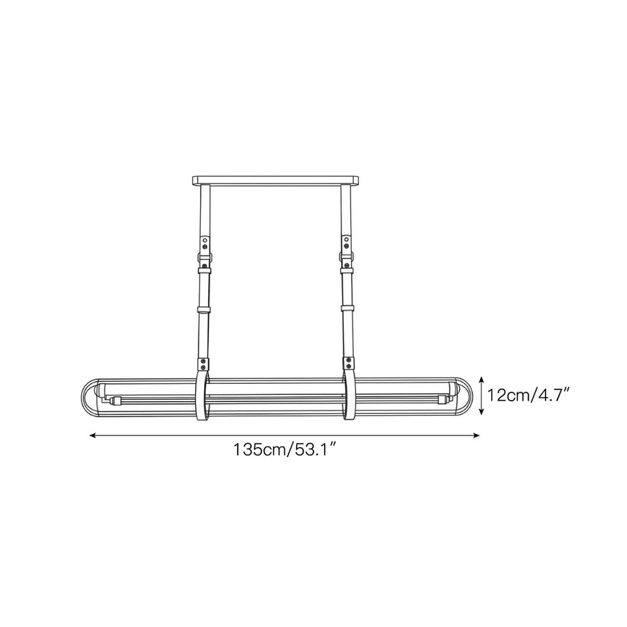 Atelier Leather Strap Linear Pendant Lamp — Dimension drawings 1