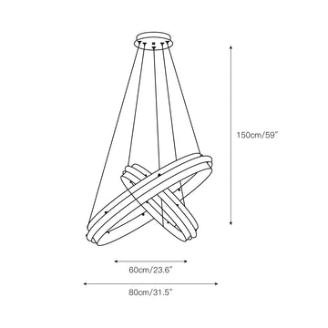 Aura Acrylic LED Chandelier – detail 6 — Dimension drawings 2