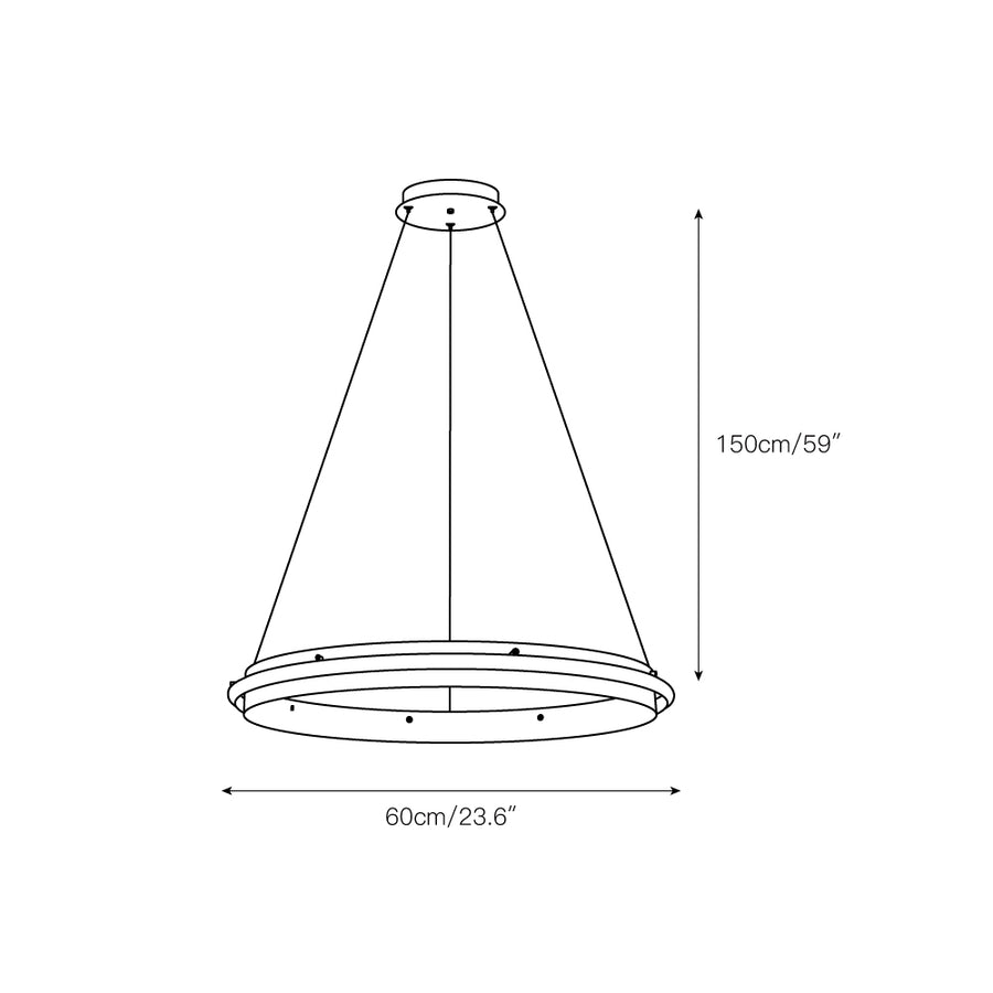 Aura Acrylic LED Chandelier – detail 5 — Dimension drawings 1
