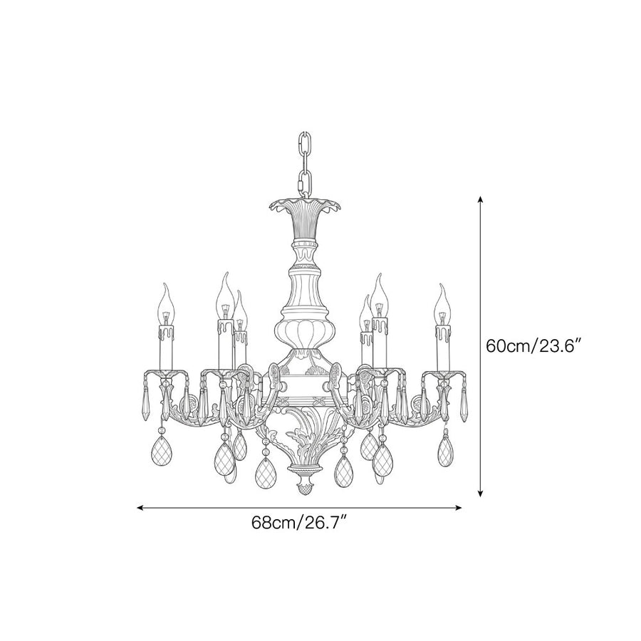 Aurelia Aged Brass Chandelier — Dimension drawings 1