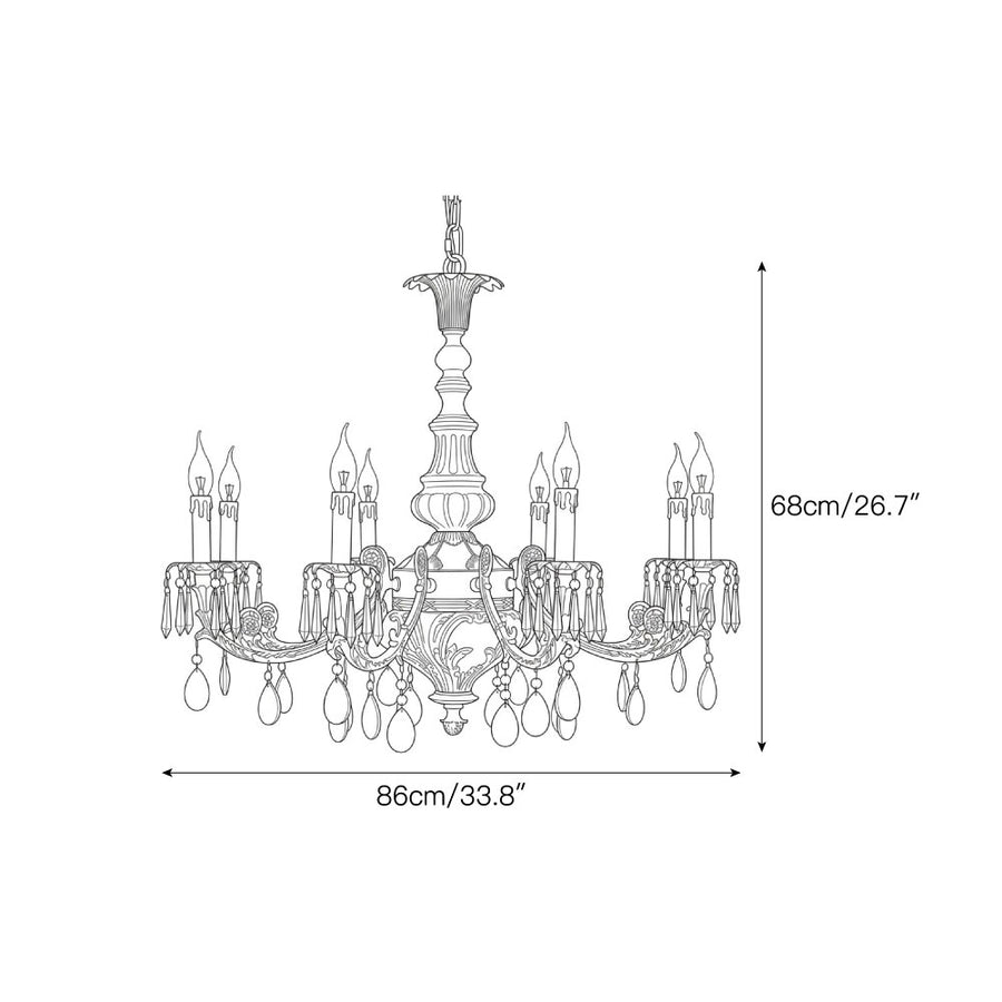 Aurelia Aged Brass Chandelier — Dimension drawings 2