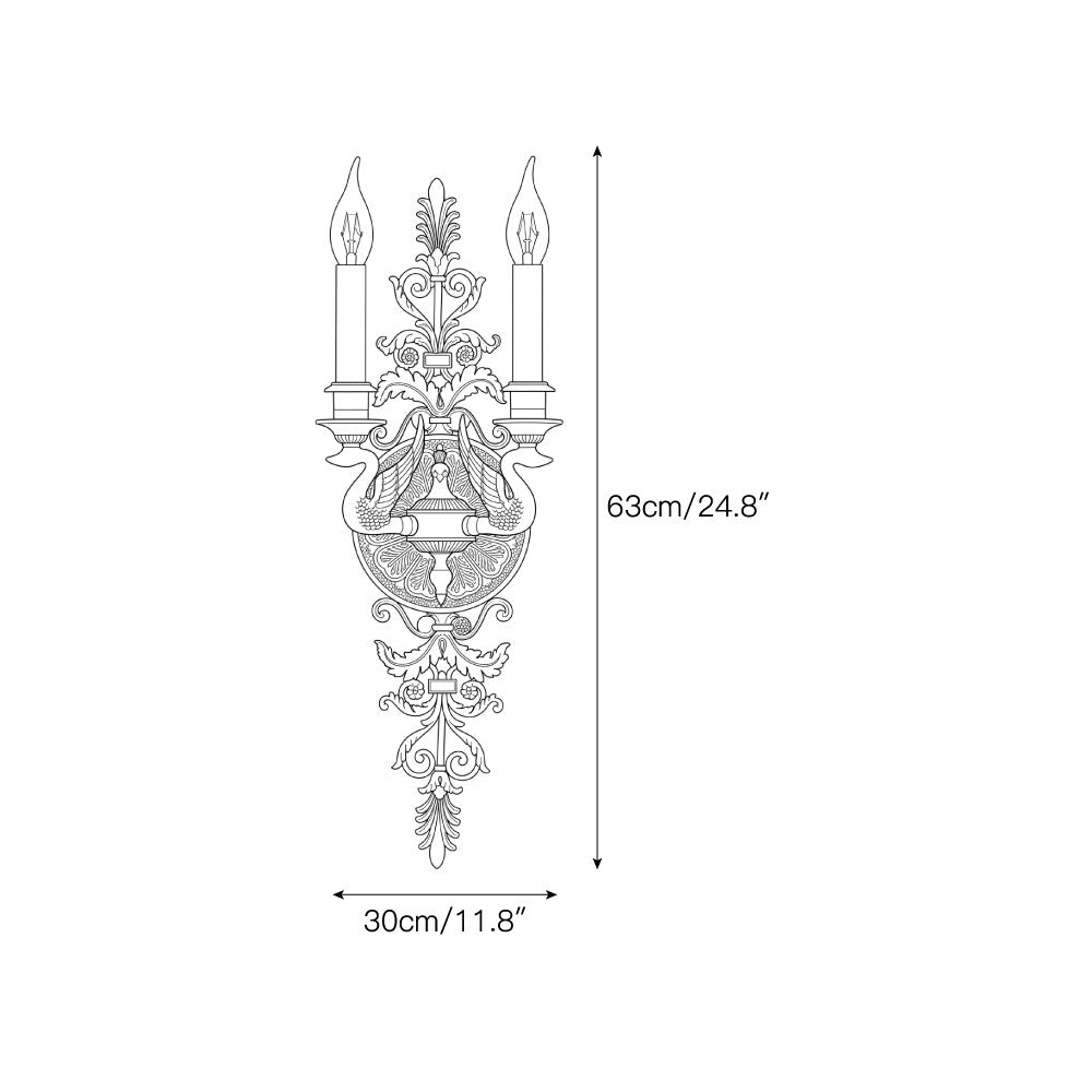 Aurelia Brass Double-Candle Wall Sconce