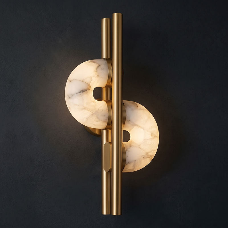 Aurelia Dual Disc Alabaster Wall Sconce