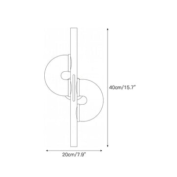Aurelia Dual Disc Alabaster Wall Sconce – detail 3 — Dimension drawings 1