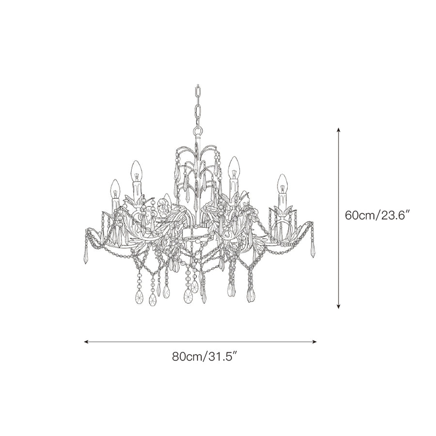 Aurelia Floral Chandelier – detail 3 — Dimension drawings 1