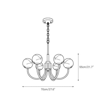 Aurelian Alabaster Globe Chandelier – detail 3 — Dimension drawings 1
