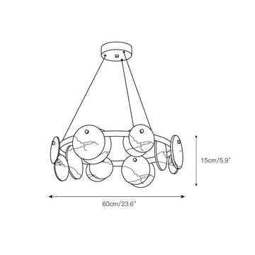 Austen Chandelier – detail 4 — Dimension drawings 1