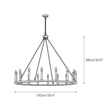 Avalee Chandelier – detail 6 — Dimension drawings 3