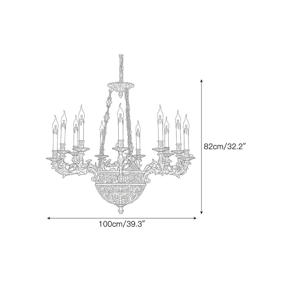 Avignon Brass Chandelier — Dimension drawings 2