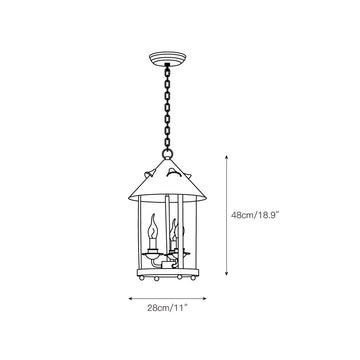 Axford Lantern Pendant Lamp – detail 3 — Dimension drawings 1