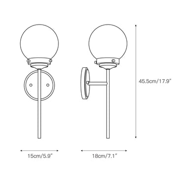 Ayva Glass Wall Lamp – detail 3 — Dimension drawings 1