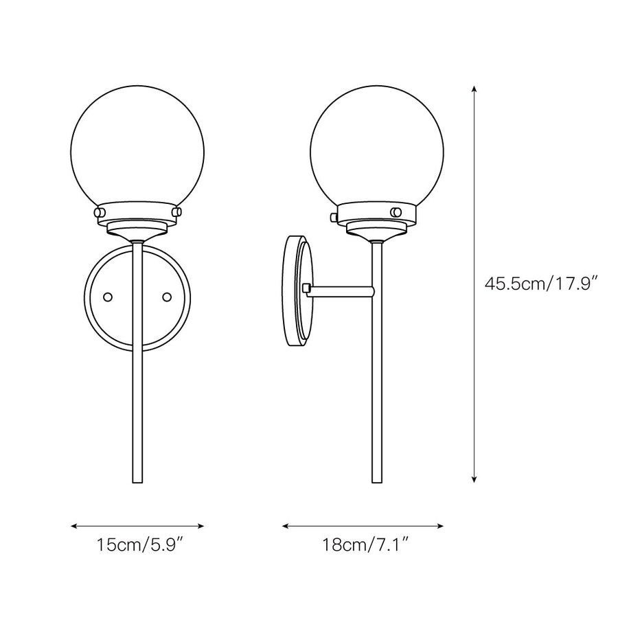 Ayva Glass Wall Lamp – detail 3 — Dimension drawings 1