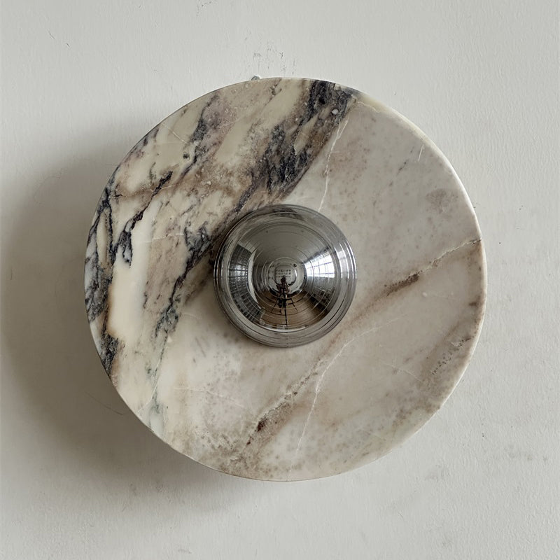 Calacatta Round Marble Sconce