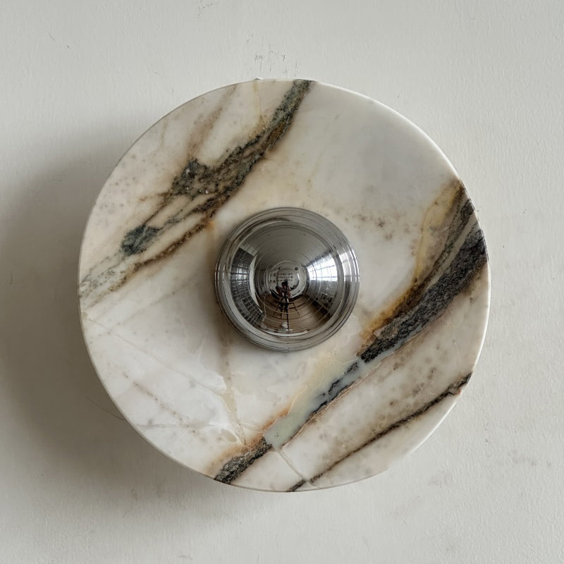 Calacatta Round Marble Sconce