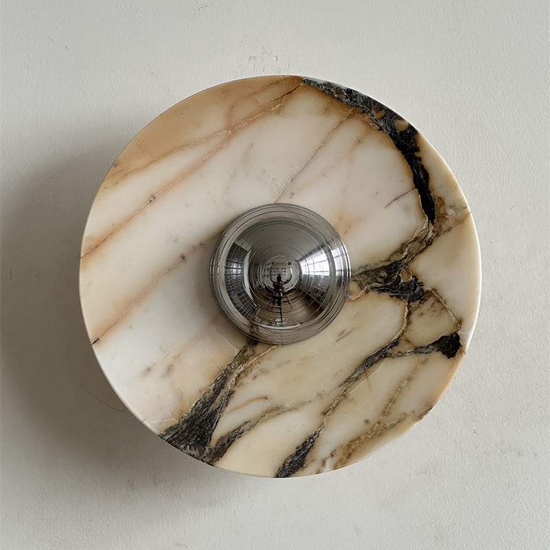 Calacatta Round Marble Sconce
