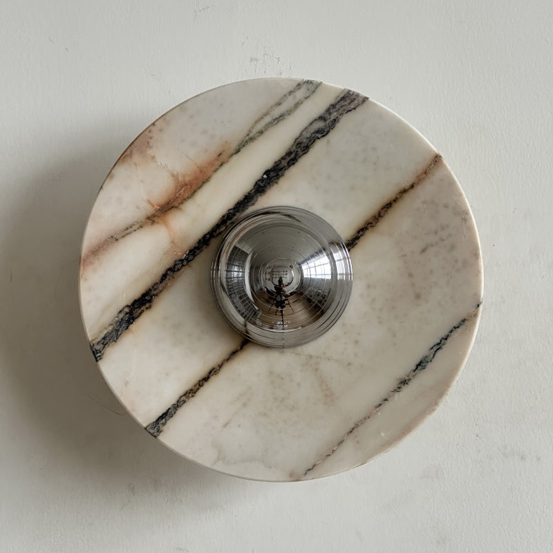 Calacatta Round Marble Sconce