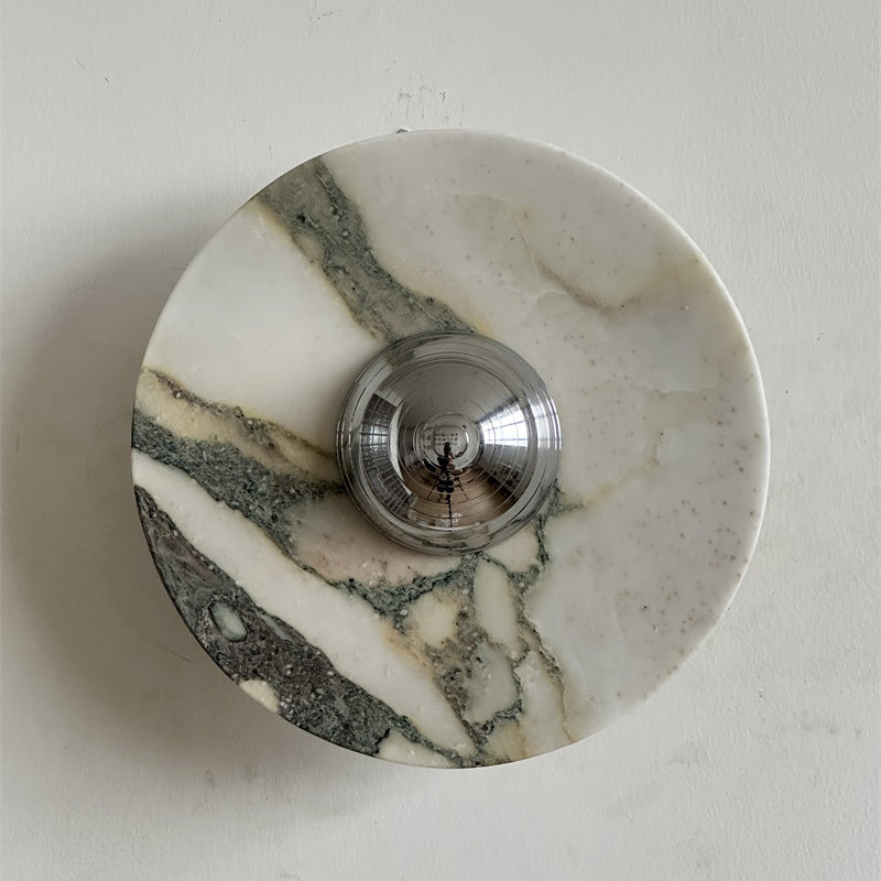 Calacatta Round Marble Sconce