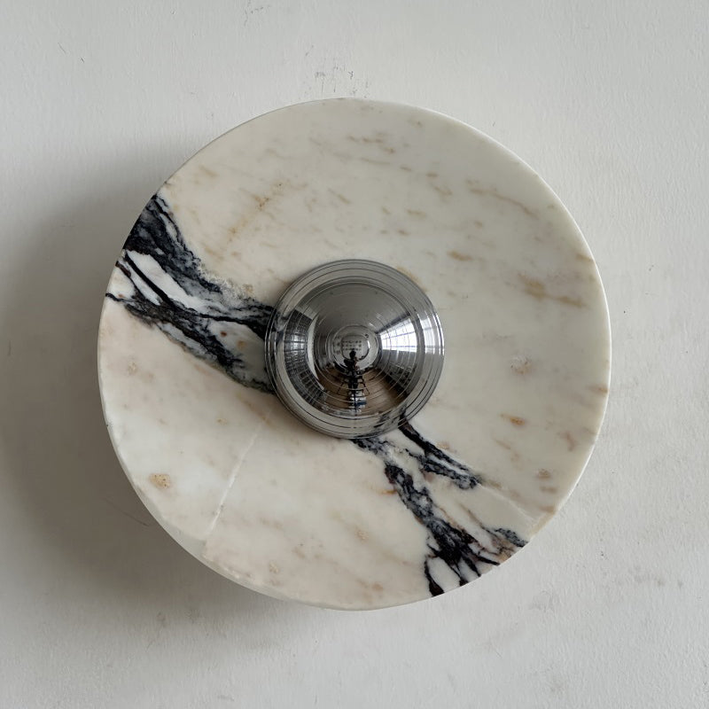 Calacatta Round Marble Sconce
