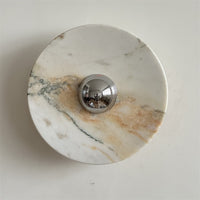 Calacatta Round Marble Wall Sconce – detail 6