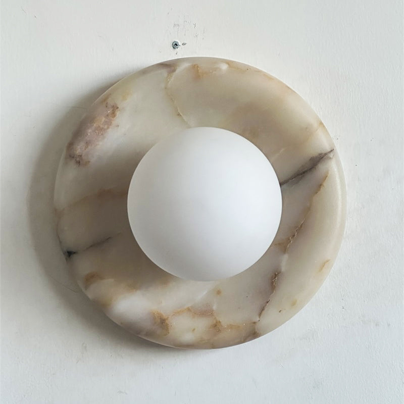 Orli Beige Marble Sconce
