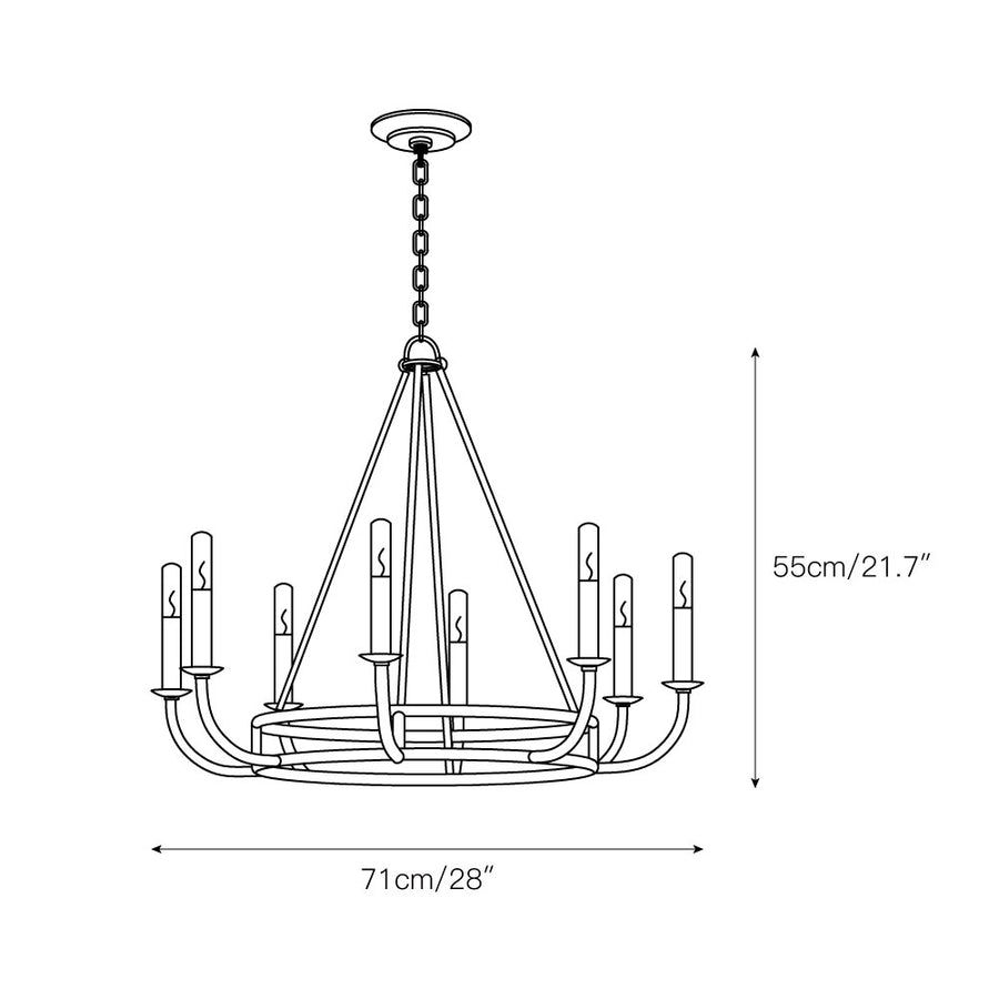 Bailey Chandelier – detail 3 — Dimension drawings 1