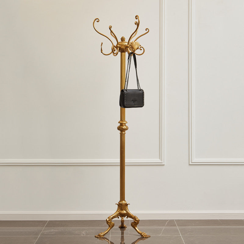 Baroque Brass Freestanding Coat Rack