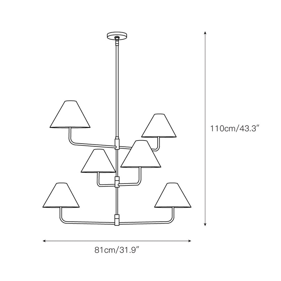 Basden Three Tier Chandelier – detail 3 — Dimension drawings 1