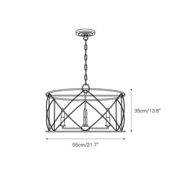 Beatrix Lantern Chandelier – detail 3 — Dimension drawings 1