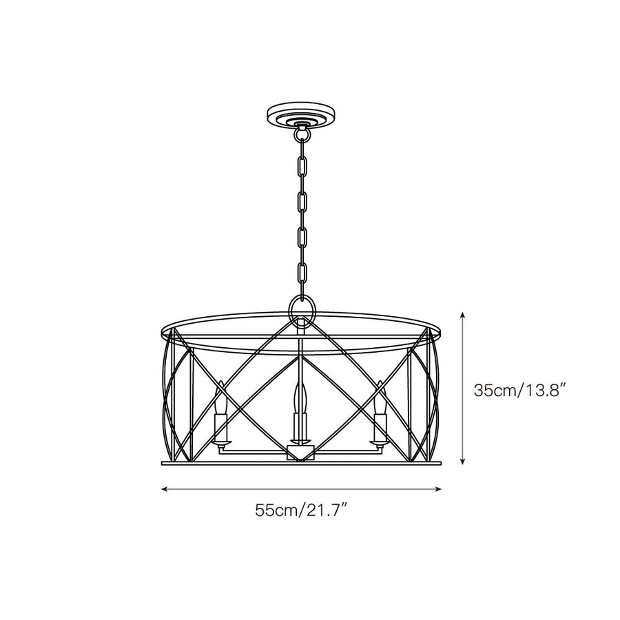 Beatrix Lantern Chandelier – detail 3 — Dimension drawings 1