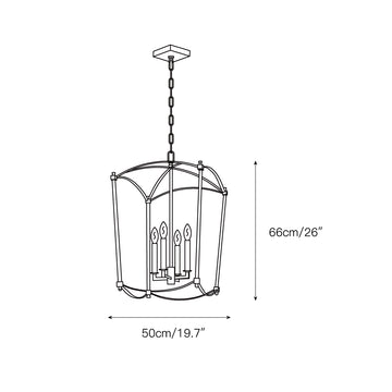 Beaux Lantern Pendant Lamp – detail 3 — Dimension drawings 1