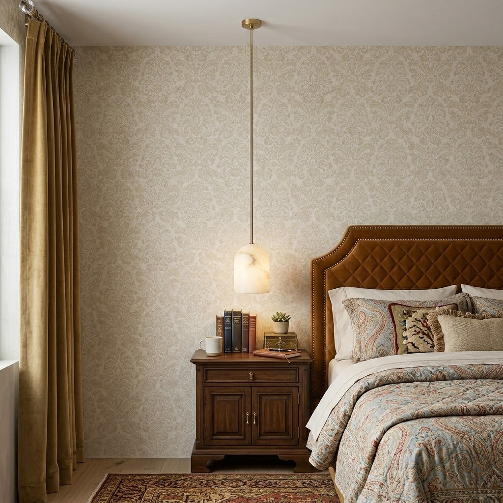 Belfry Arm Alabaster Pendant Lamp