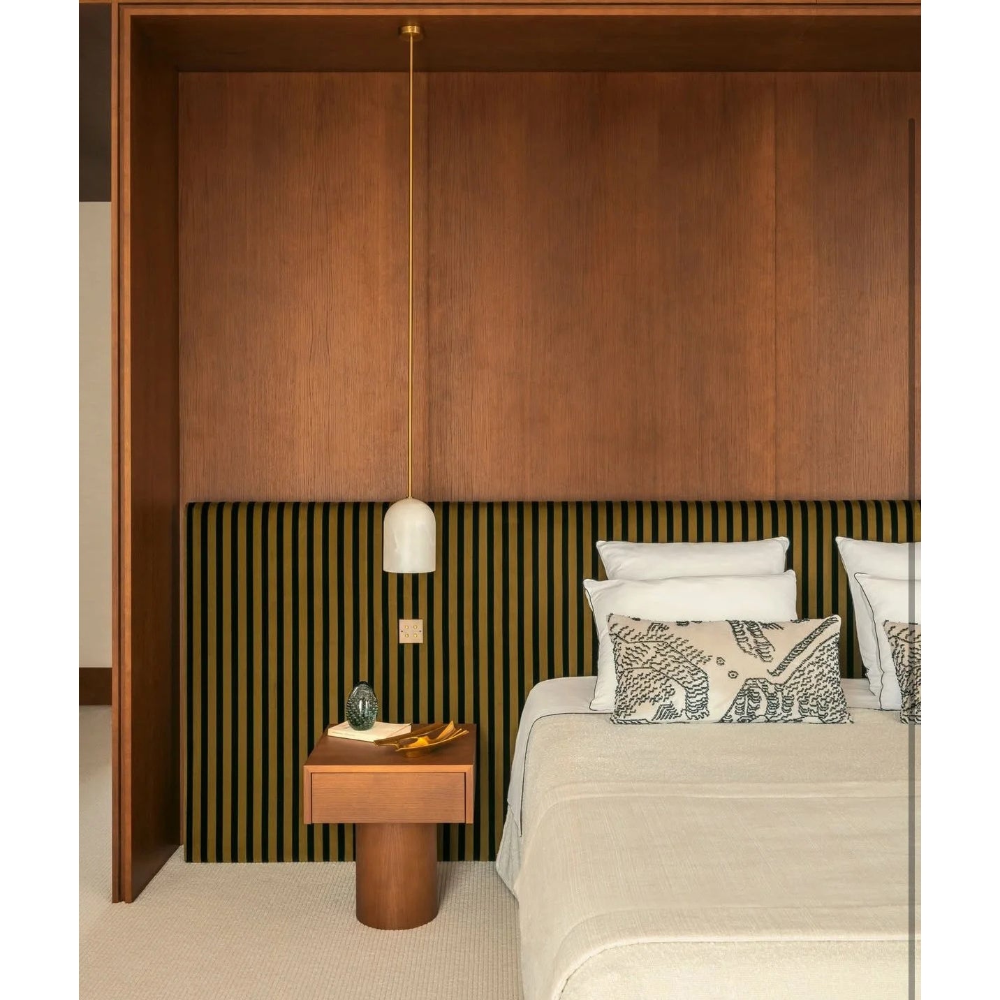 Belfry Arm Alabaster Pendant Lamp