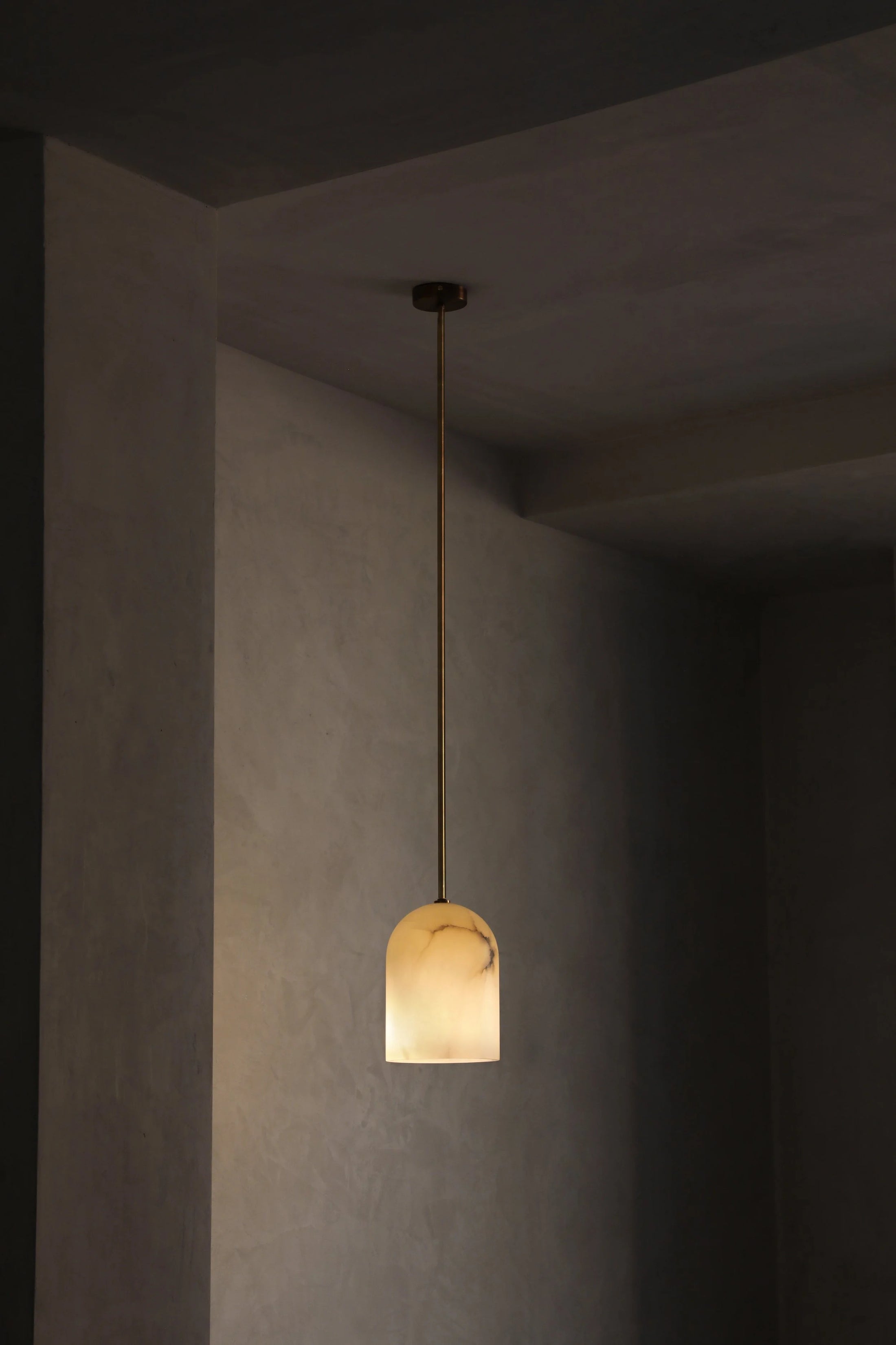 Belfry Arm Alabaster Pendant Lamp